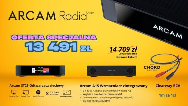 Arcam Radia Series Zestaw ST25 + A15 + Shawline RCA 1m